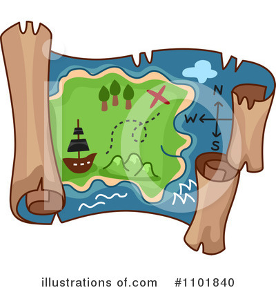 Royalty-Free (RF) Treasure Map Clipart Illustration by BNP Design Studio - Stock Sample #1101840
