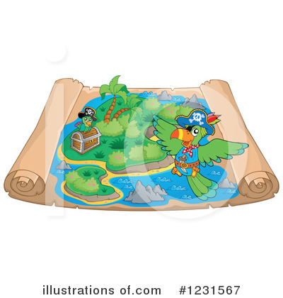 Royalty-Free (RF) Treasure Map Clipart Illustration by visekart - Stock Sample #1231567