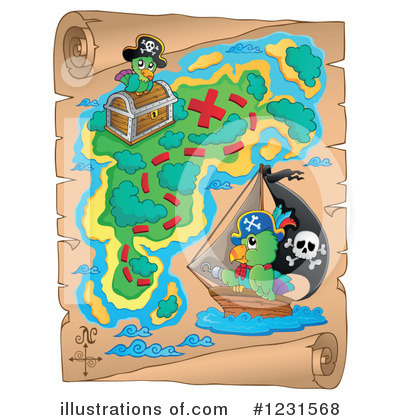 Royalty-Free (RF) Treasure Map Clipart Illustration by visekart - Stock Sample #1231568