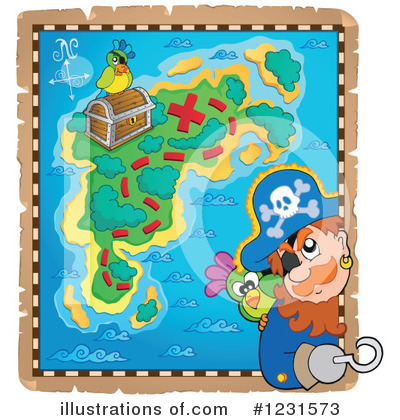 Royalty-Free (RF) Treasure Map Clipart Illustration by visekart - Stock Sample #1231573