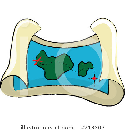 Royalty-Free (RF) Treasure Map Clipart Illustration by Pams Clipart - Stock Sample #218303