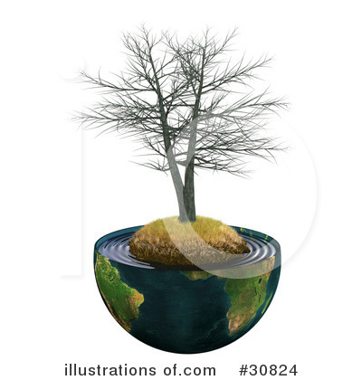 Royalty-Free (RF) Tree Clipart Illustration by Frog974 - Stock Sample #30824