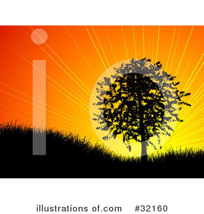 Royalty-Free (RF) Tree Clipart Illustration by KJ Pargeter - Stock Sample #32160
