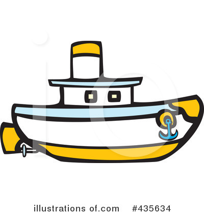 Royalty-Free (RF) Tug Boat Clipart Illustration by xunantunich - Stock Sample #435634