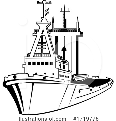 Royalty-Free (RF) Tugboat Clipart Illustration by patrimonio - Stock Sample #1719776
