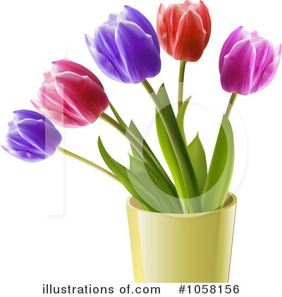 Royalty-Free (RF) Tulips Clipart Illustration by elaineitalia - Stock Sample #1058156