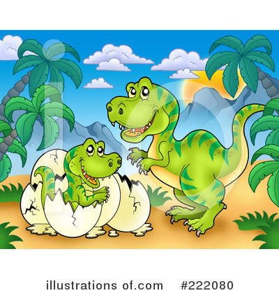 Royalty-Free (RF) Tyrannosaurus Clipart Illustration by visekart - Stock Sample #222080
