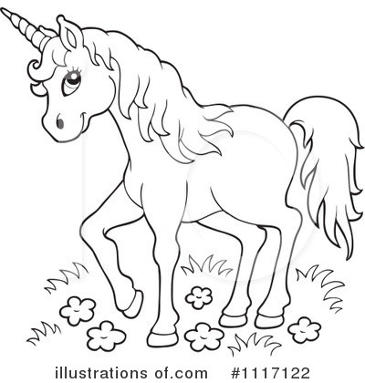 Royalty-Free (RF) Unicorn Clipart Illustration by visekart - Stock Sample #1117122