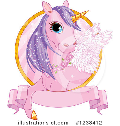 Royalty-Free (RF) Unicorn Clipart Illustration by Pushkin - Stock Sample #1233412