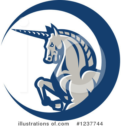 Royalty-Free (RF) Unicorn Clipart Illustration by patrimonio - Stock Sample #1237744