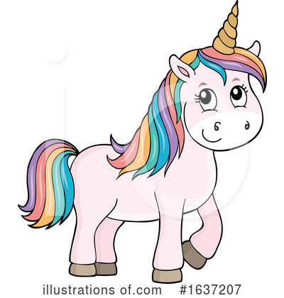 Royalty-Free (RF) Unicorn Clipart Illustration by visekart - Stock Sample #1637207