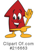 Up Arrow Mascot Clipart #216663 by Mascot Junction