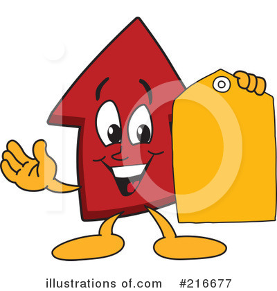 Royalty-Free (RF) Up Arrow Mascot Clipart Illustration by Mascot Junction - Stock Sample #216677