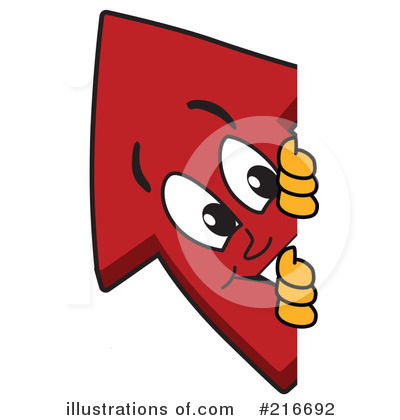 Royalty-Free (RF) Up Arrow Mascot Clipart Illustration by Mascot Junction - Stock Sample #216692
