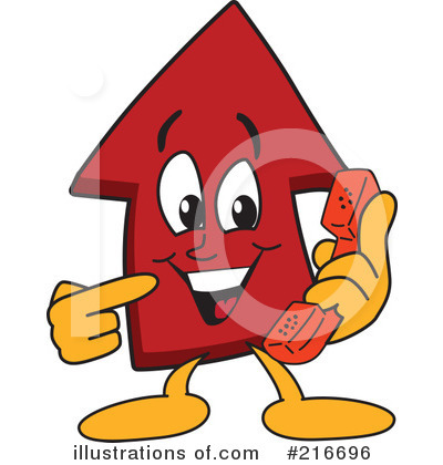 Royalty-Free (RF) Up Arrow Mascot Clipart Illustration by Mascot Junction - Stock Sample #216696