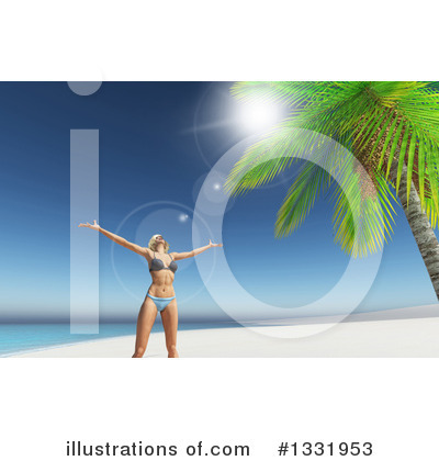 Palm Trees Clipart #1331953 by KJ Pargeter