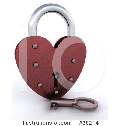 Heart Padlock Clipart #30214 by KJ Pargeter