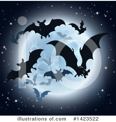 Flying Bats Clipart #1423522 by AtStockIllustration