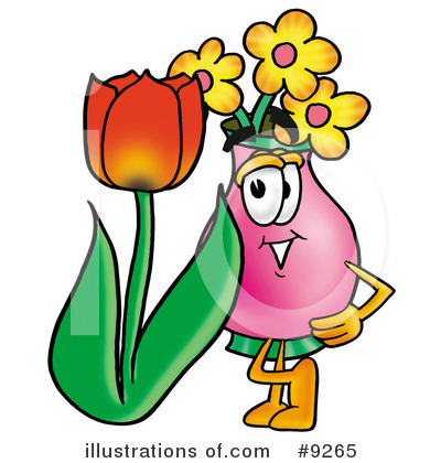 Vase Of Flowers Clipart #9265 by Mascot Junction