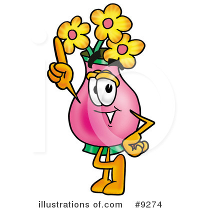 Vase Of Flowers Clipart #9274 by Mascot Junction