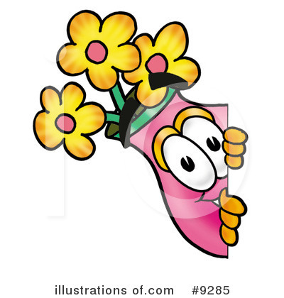 Vase Of Flowers Clipart #9285 by Mascot Junction