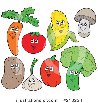 Royalty-Free (RF) Veggies Clipart Illustration by visekart - Stock Sample #213224
