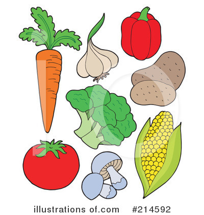 Royalty-Free (RF) Veggies Clipart Illustration by visekart - Stock Sample #214592