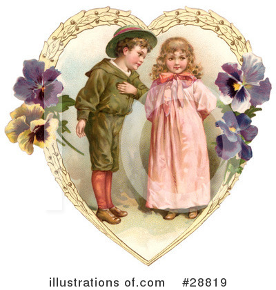 Royalty-Free (RF) Victorian Valentine Clipart Illustration by OldPixels - Stock Sample #28819