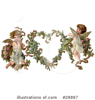 Royalty-Free (RF) Victorian Valentine Clipart Illustration by OldPixels - Stock Sample #28867