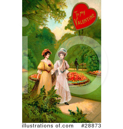 Royalty-Free (RF) Victorian Valentine Clipart Illustration by OldPixels - Stock Sample #28873