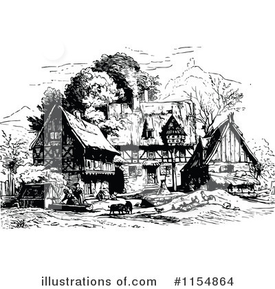 Royalty-Free (RF) Village Clipart Illustration by Prawny Vintage - Stock Sample #1154864