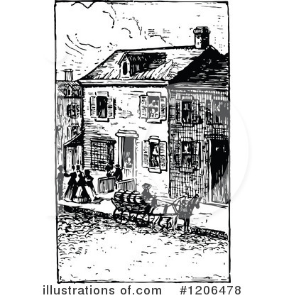 Royalty-Free (RF) Village Clipart Illustration by Prawny Vintage - Stock Sample #1206478