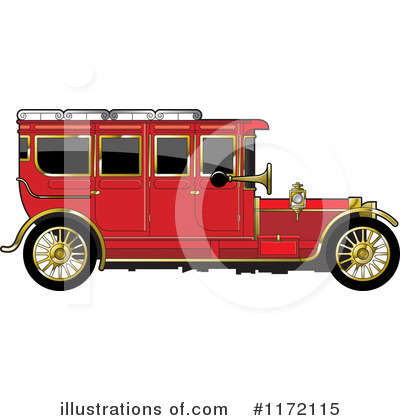 Royalty-Free (RF) Vintage Car Clipart Illustration by Lal Perera - Stock Sample #1172115