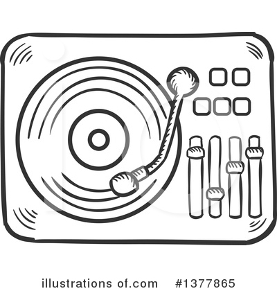Vinyl Record Player Clipart #1377865 by Vector Tradition SM