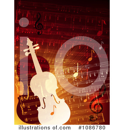 Royalty-Free (RF) Violin Clipart Illustration by Eugene - Stock Sample #1086780