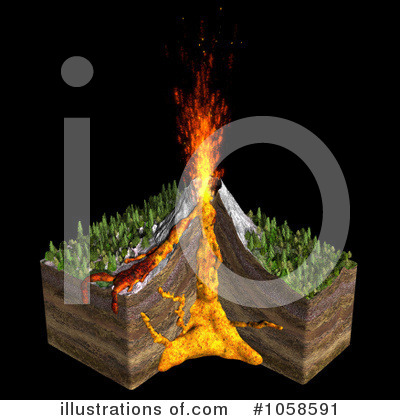 Volcano Clipart #1058591 by Michael Schmeling