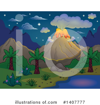 Royalty-Free (RF) Volcano Clipart Illustration by visekart - Stock Sample #1407777