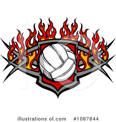 Royalty-Free (RF) Volleyball Clipart Illustration by Chromaco - Stock Sample #1087844