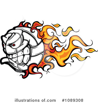 Royalty-Free (RF) Volleyball Clipart Illustration by Chromaco - Stock Sample #1089308