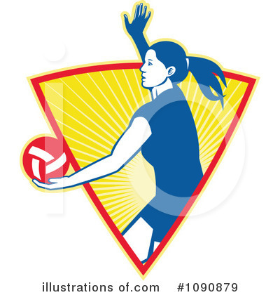 Royalty-Free (RF) Volleyball Clipart Illustration by patrimonio - Stock Sample #1090879