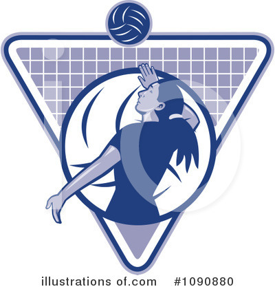 Royalty-Free (RF) Volleyball Clipart Illustration by patrimonio - Stock Sample #1090880