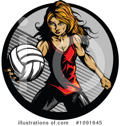 Royalty-Free (RF) Volleyball Clipart Illustration by Chromaco - Stock Sample #1091645
