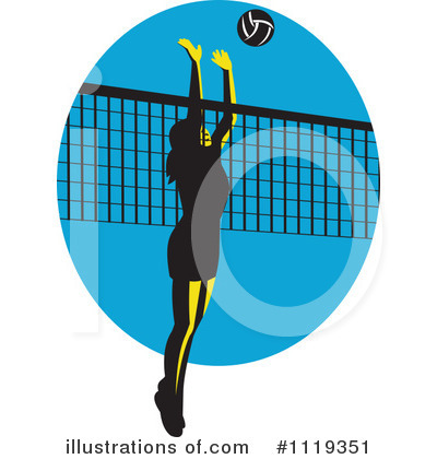 Royalty-Free (RF) Volleyball Clipart Illustration by patrimonio - Stock Sample #1119351