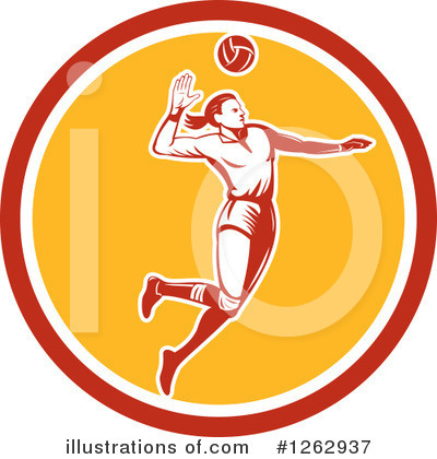 Royalty-Free (RF) Volleyball Clipart Illustration by patrimonio - Stock Sample #1262937