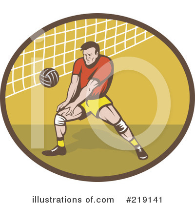 Royalty-Free (RF) Volleyball Clipart Illustration by patrimonio - Stock Sample #219141