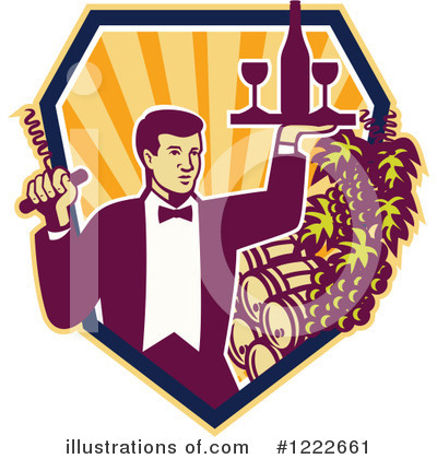 Royalty-Free (RF) Waiter Clipart Illustration by patrimonio - Stock Sample #1222661