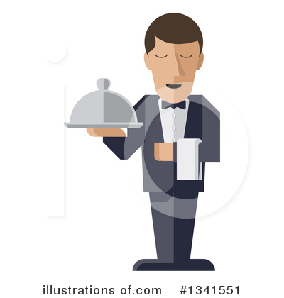 Royalty-Free (RF) Waiter Clipart Illustration by AtStockIllustration - Stock Sample #1341551