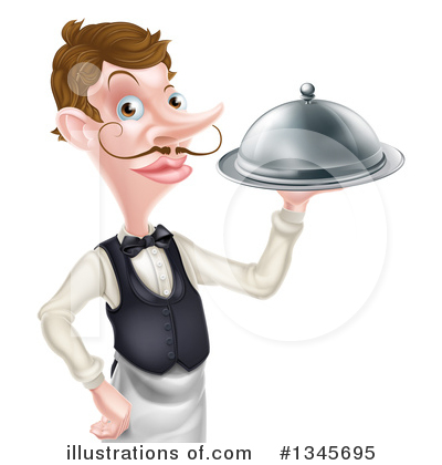 Royalty-Free (RF) Waiter Clipart Illustration by AtStockIllustration - Stock Sample #1345695