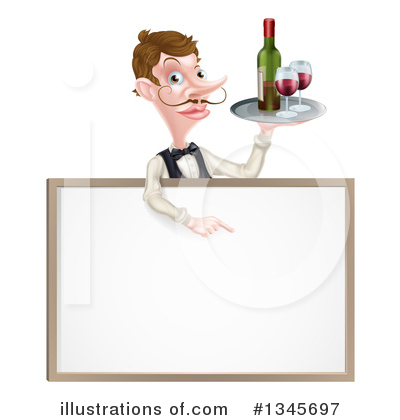 Royalty-Free (RF) Waiter Clipart Illustration by AtStockIllustration - Stock Sample #1345697