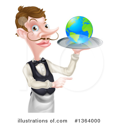Royalty-Free (RF) Waiter Clipart Illustration by AtStockIllustration - Stock Sample #1364000